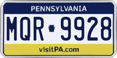PA license plate MQR9928
