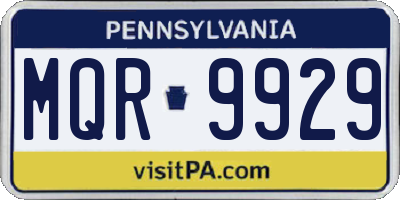 PA license plate MQR9929