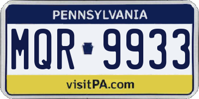 PA license plate MQR9933