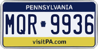 PA license plate MQR9936