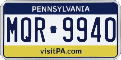 PA license plate MQR9940