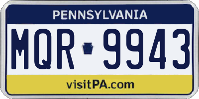 PA license plate MQR9943
