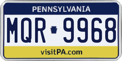 PA license plate MQR9968