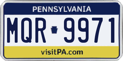 PA license plate MQR9971