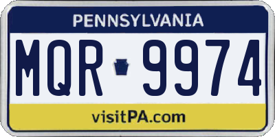 PA license plate MQR9974