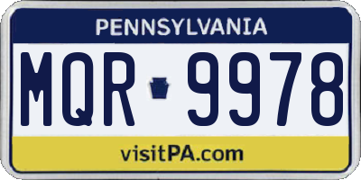 PA license plate MQR9978
