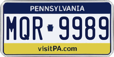 PA license plate MQR9989