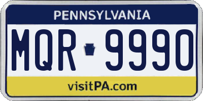 PA license plate MQR9990
