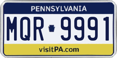 PA license plate MQR9991