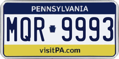 PA license plate MQR9993