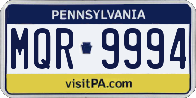 PA license plate MQR9994