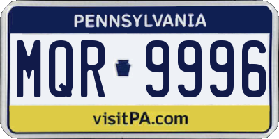PA license plate MQR9996