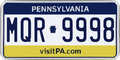 PA license plate MQR9998
