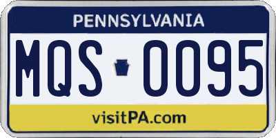 PA license plate MQS0095