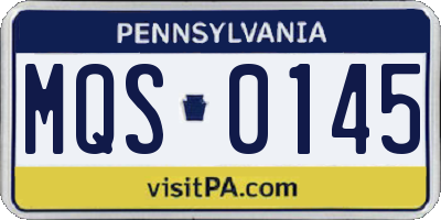 PA license plate MQS0145