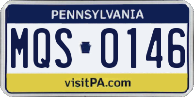 PA license plate MQS0146