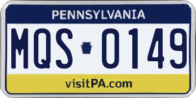 PA license plate MQS0149