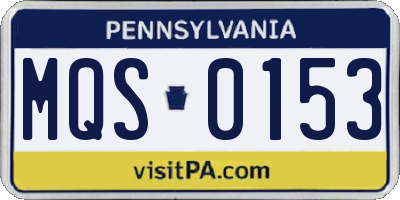 PA license plate MQS0153