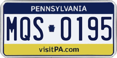 PA license plate MQS0195