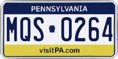 PA license plate MQS0264