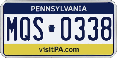 PA license plate MQS0338