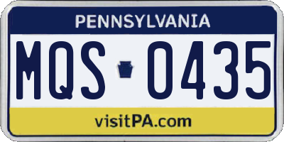 PA license plate MQS0435