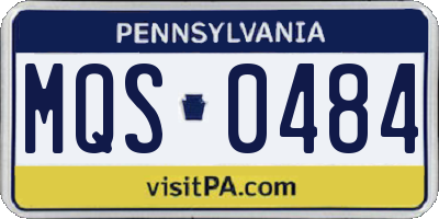 PA license plate MQS0484