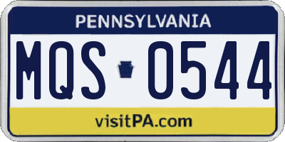 PA license plate MQS0544