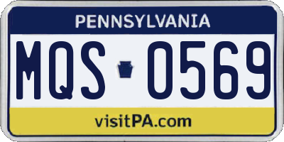 PA license plate MQS0569