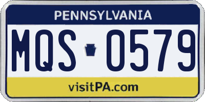 PA license plate MQS0579