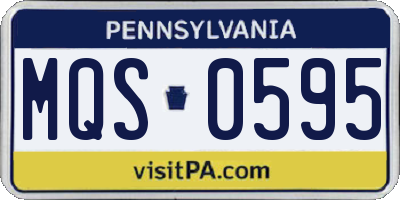 PA license plate MQS0595