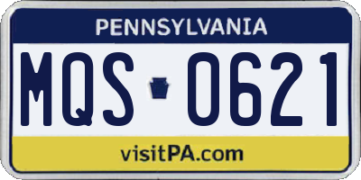 PA license plate MQS0621