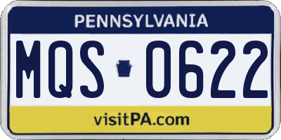 PA license plate MQS0622