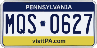 PA license plate MQS0627