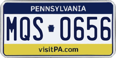 PA license plate MQS0656