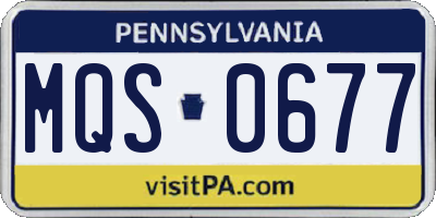 PA license plate MQS0677