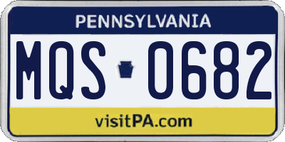 PA license plate MQS0682