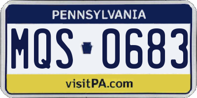 PA license plate MQS0683
