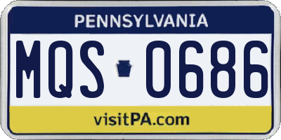 PA license plate MQS0686