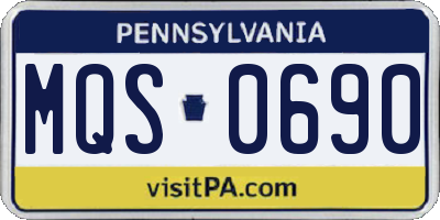 PA license plate MQS0690