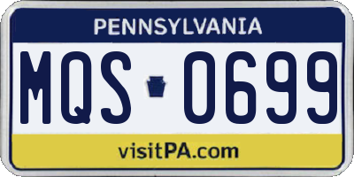 PA license plate MQS0699