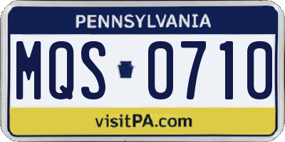 PA license plate MQS0710