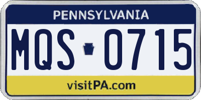 PA license plate MQS0715