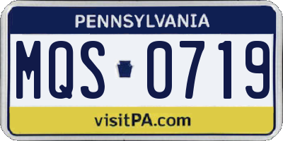 PA license plate MQS0719