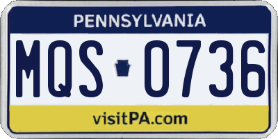 PA license plate MQS0736