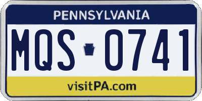 PA license plate MQS0741