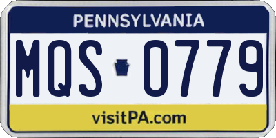PA license plate MQS0779