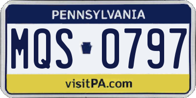 PA license plate MQS0797