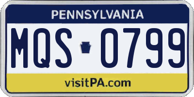 PA license plate MQS0799