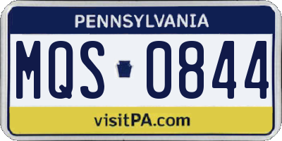 PA license plate MQS0844